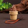 Handmade Cat Paw Clicker Wooden Fidget Key Ring Bag Pendant Sandalwood Figurine Key Chain  Car Key