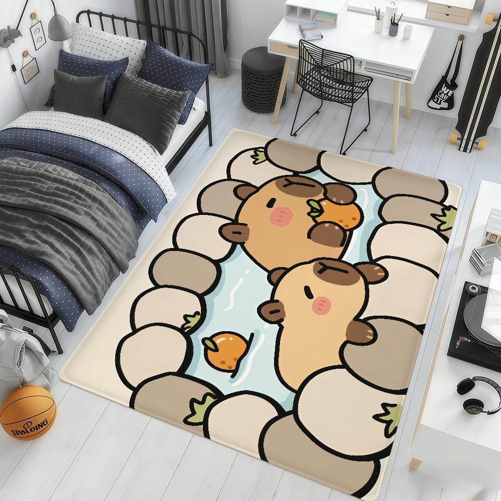 cartoon cute funny art Capybara hogar Bedside Rug Kitchen Bath Floor Mat Hallway Balcony Carpet Entrance Doormat Decor Home