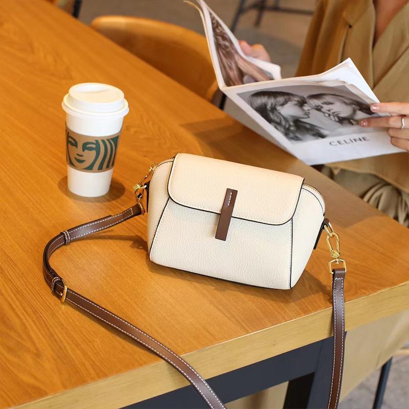 Leather Single-shoulder Small Square Bag, Spring and Summer Bag Feel, Crossbody Bag, Fashionable and Versatile, Small Bag for Women