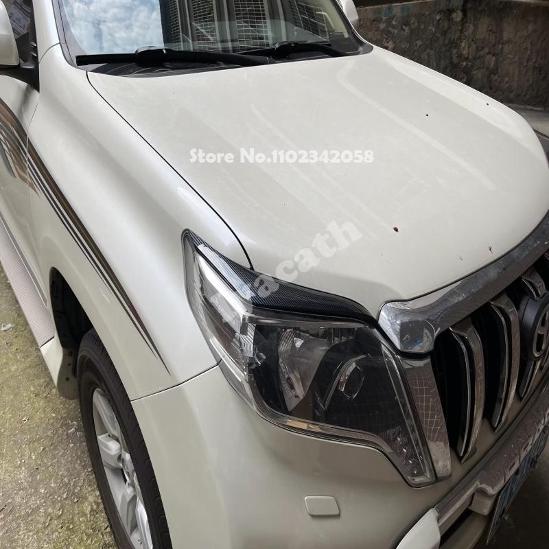 For Toyota Land Cruiser Prado FJ150 FJ 150 2014-2017 ABS Front Headlight decorative strip headlamp eyebrow Exterior Accessories