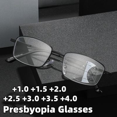 Square-framed Progressive Multifocal Anti-Blue Light Presbyopia Glasses Unisex Classic High-Definition Reading Eyewear
