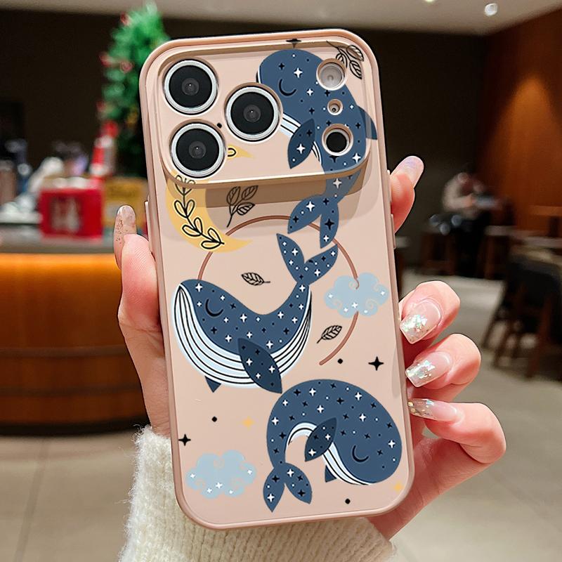 Magnetic For Magsafe Case For iPhone 17 Pro Max Cartoon Whales Stars Pattern Skin Feeling Cover For iPhone 16 15 14 13 Pro Max
