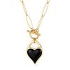 Light luxury shell love necklace, necklace niche double-sided small pendant sweater chain summer