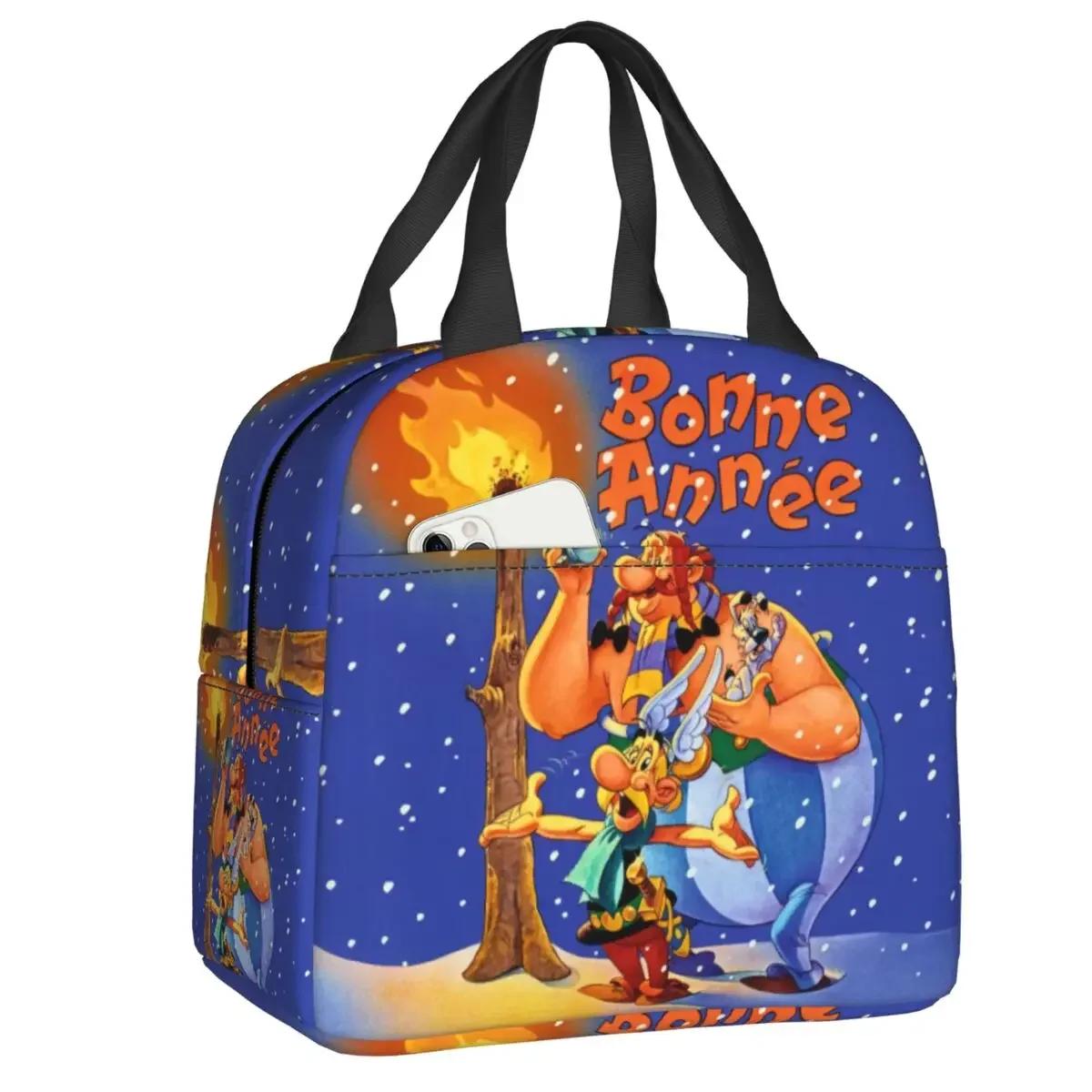 

Asterix And Obelix Lunch Box Adventure Manga Getafix Dogmatix Cooler Thermal Insulated Lunch Bag for Women Kids Food Bags 22x20x13CM коричневий