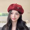 Autumn and Winter New Retro Literary Beret Hat for Women Korean Version Versatile Face-showing Little Painter Hat  Fashionable Love Pumpkin Hat
