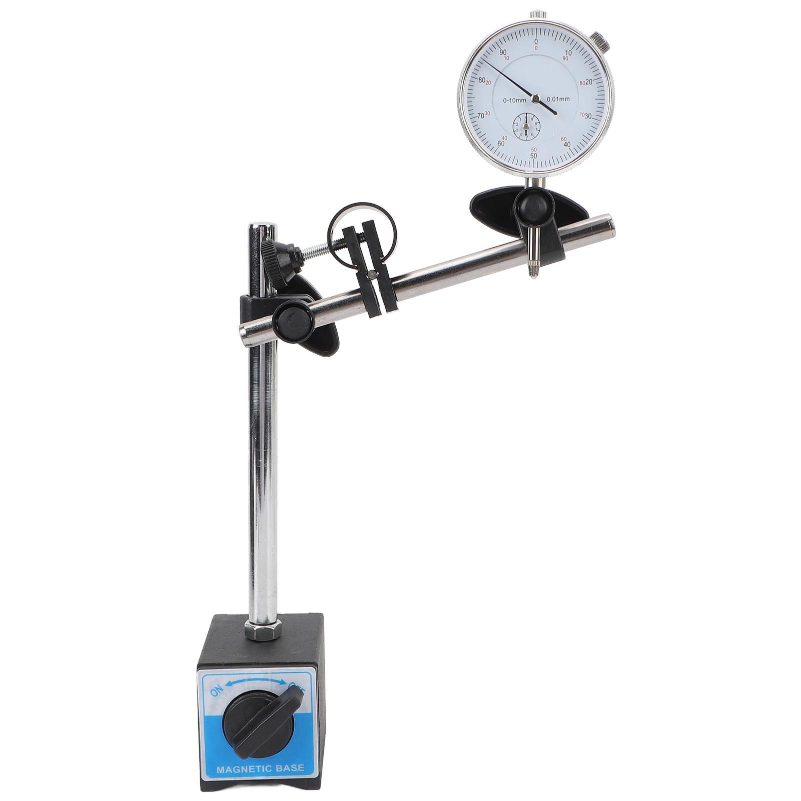 

Индикатор часового типа с магнитным основанием 0Диапазон 0,4 дюйма Максимальное тяговое усилие 176 фунтов Тонкая регулировка Длинная стрелка циферблата