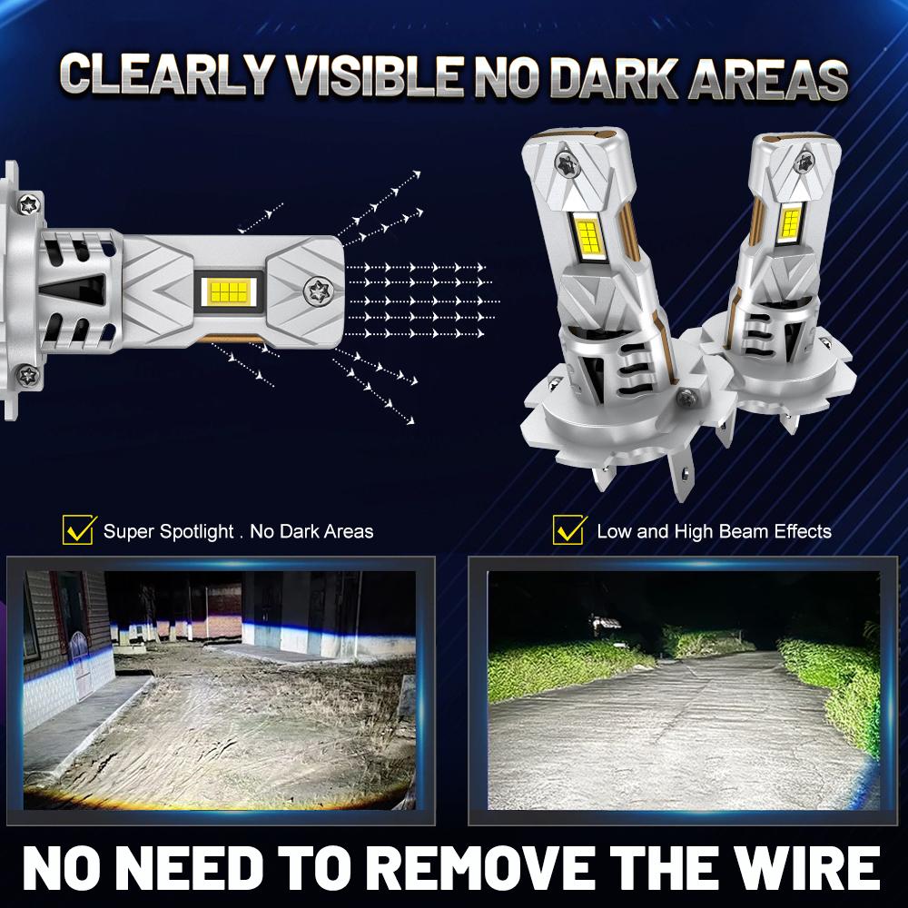 LED H7 Headlights 100W 20000LM Car Light CSP Chip H4 H8 H9 H11 6500K 1: 1 Mini Size Fog Light 12V