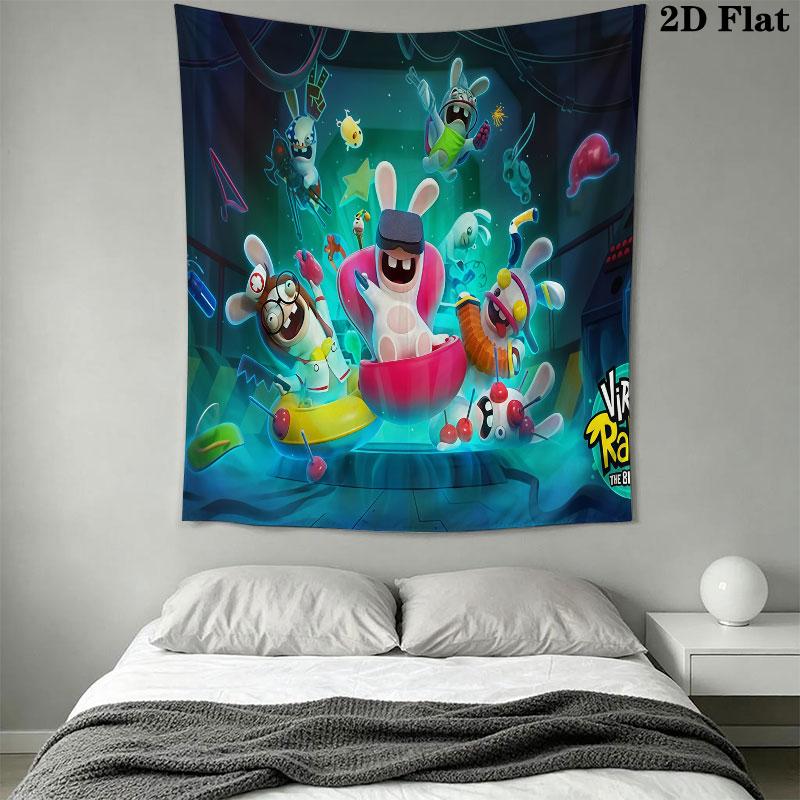 Rabbids Invasion Chaos Wall Hanging Printed Fabric Blanket Decorative Tapestries for Bedroom Living Room Home Decor