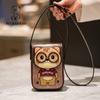 New Versatile and Stylish Phone Bag with Cartoon Contrasting Colors, Simple Single Shoulder Crossbody Bag
