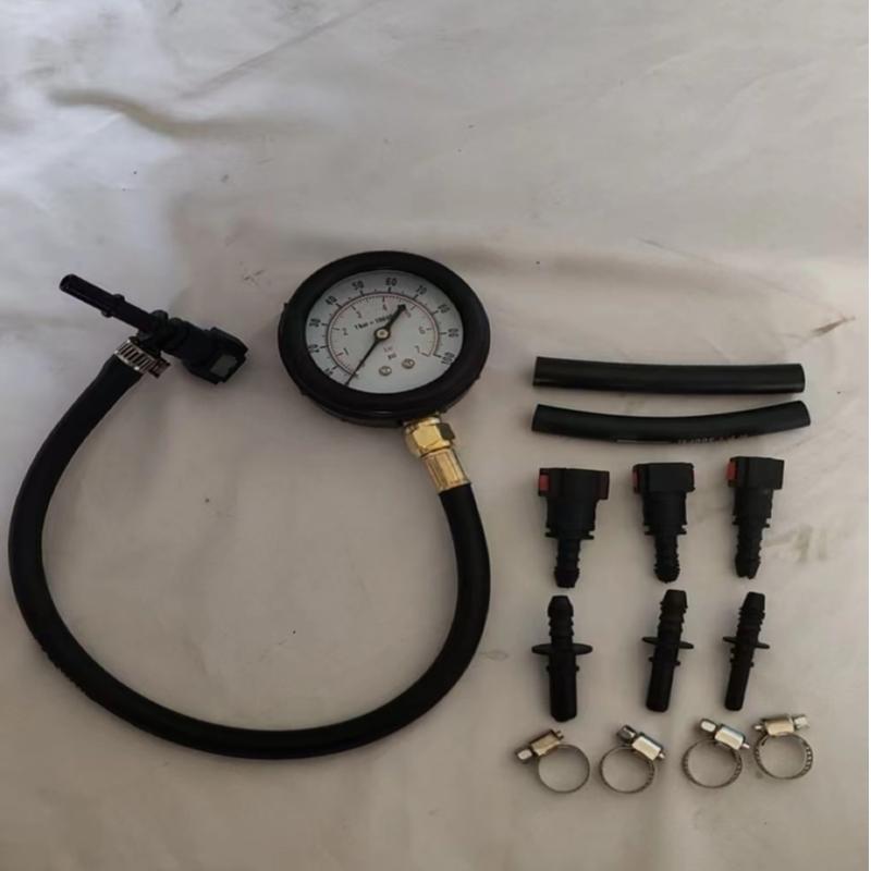 Car Motorcycle Automobile Fuel System Gasoline Pressure Gauge Tester Tool 0-100PSI with Valve 63mm 789mm 949mm