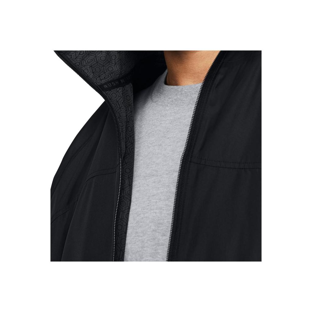 Under Armour Solid Color Casual Woven Hooded Long Sleeve Jacket Men Jackets Black 1382896-001