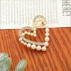 1PC Fake Pearl Couple Elegant and Precise Brooch Heart Brooch Heart-Connected  Jewelry