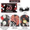 60th Birthday Decoration Banner Backdrop, Happy 60th Birthday Decorations for Women, Red Black White 60 Years Old Birthday Party Photo Booth Props
