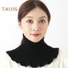 Women Fake Scarf High Collar Ribbed Texture Ruffle Trim Solid Color Knitting Collar Autumn Winter Thickened Warm False Collar