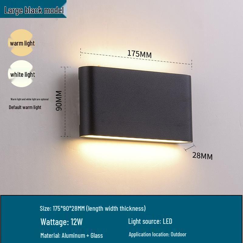 Modern Outdoor Waterproof LED Wall Light - Minimalist Ultra-thin Double-Head Design for Courtyard, Corridor, Bedroom, or Living Room.