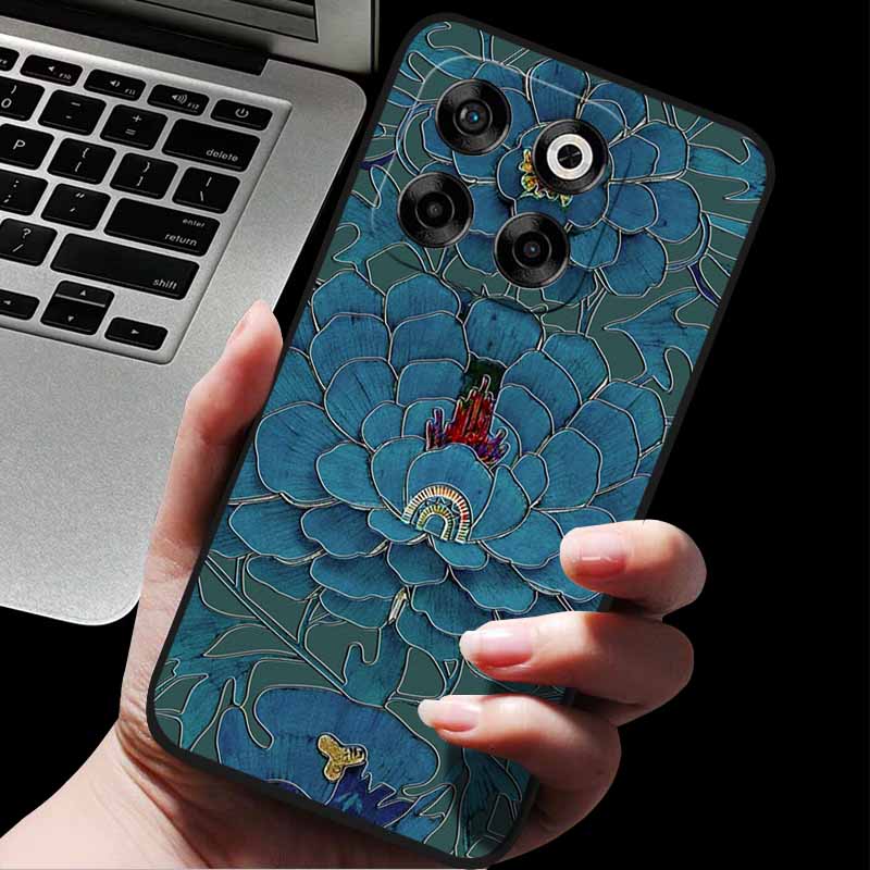 For ZTE Blade V70/Axon 70 3D Relief Flower Emboss Soft Silicone Back Cover For ZTE Nubia V70 Relief Emboss Case ZTE Blade V70 70