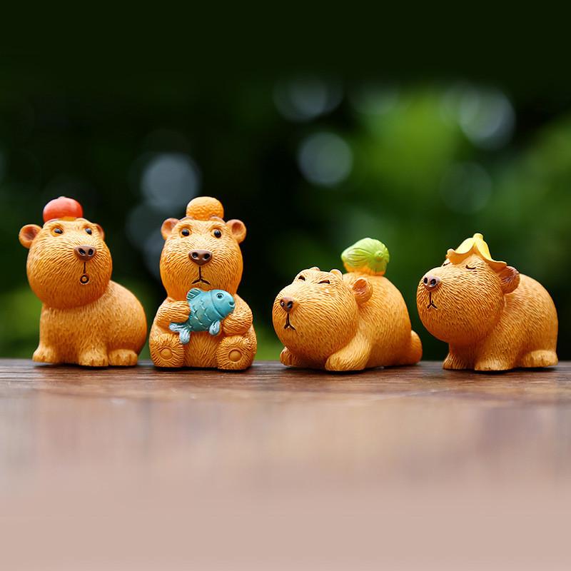 Capybara Resin Toy Figurine With Interactive Features For Visual Development And Parentchild Interaction
