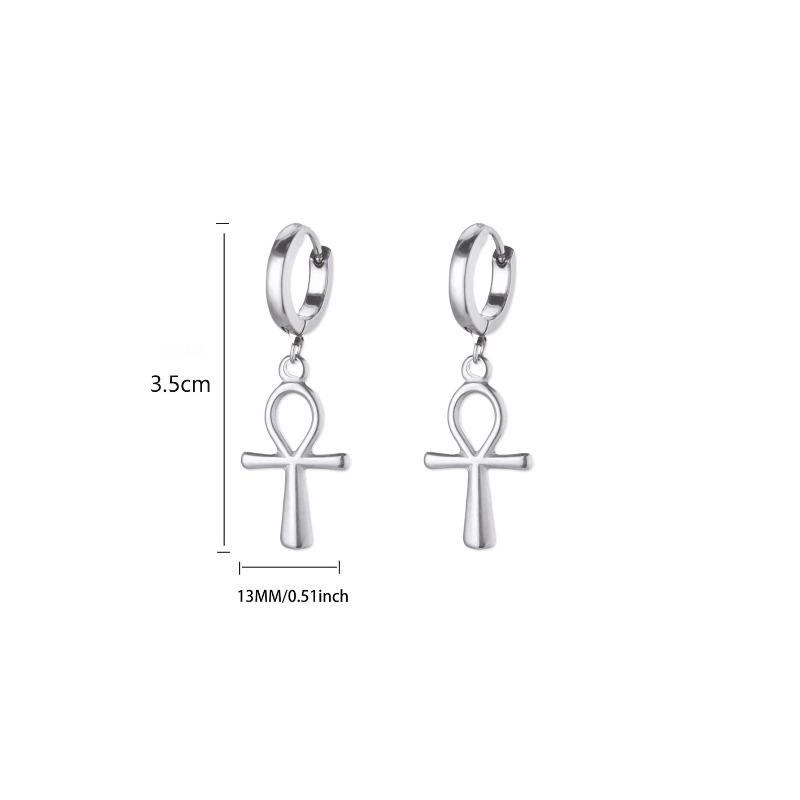 

Personalized Cross Stainless Steel Pendant Earrings Women s Earrings K Gold Plated Simple Versatile Earrings