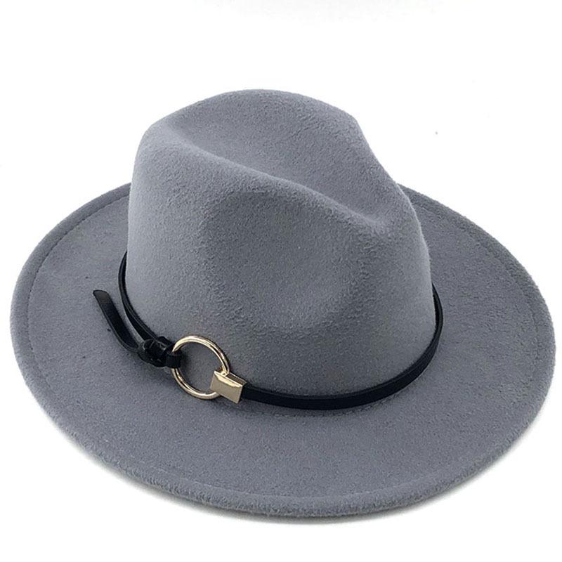 Einfache Wolle Frauen Outback Fedora Hut Für Winter Herbst ElegantLady Floppy Cloche Breite Krempe Jazz Caps Größe 56-60CM