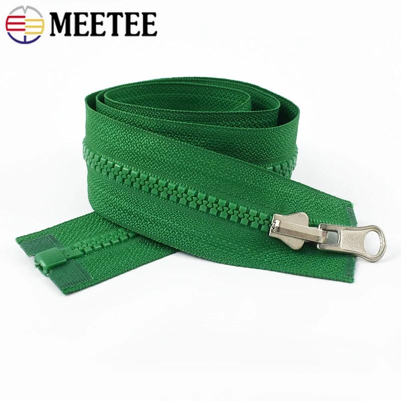 2-10Pcs Meetee 70cm 5# Resin Zipper Rotary Slider Double Sided Open-End Zippers for Jacket Coat Zip Puller Sewing Accessories