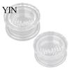 Herb Chopper Garlic Mincer Tool, Multi-Purpose Manual Rotating Press, Bite-Teeth Crushing Easy Crusher Structure Masher, Transparent to Clean