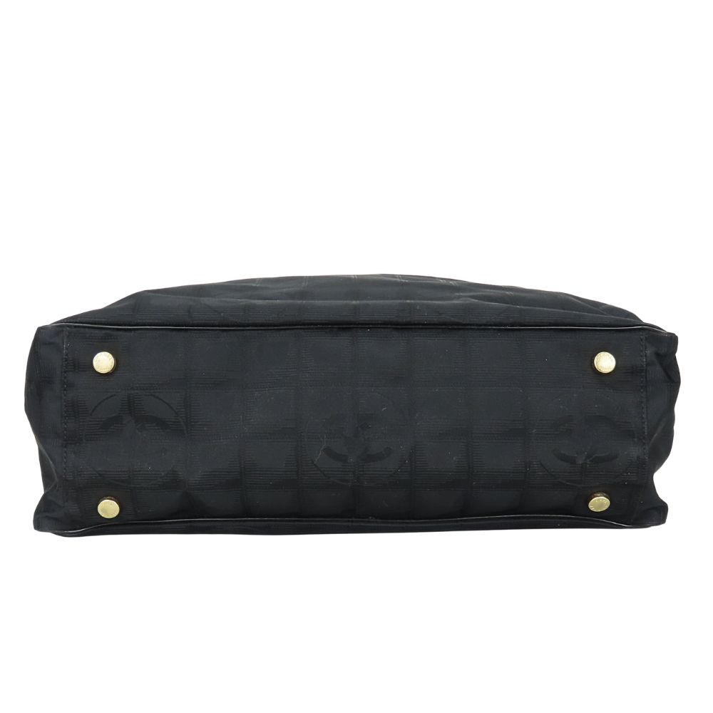 Used CHANEL Tote Bag New travel line COCO Mark Jacquard nylon/leather black 9th