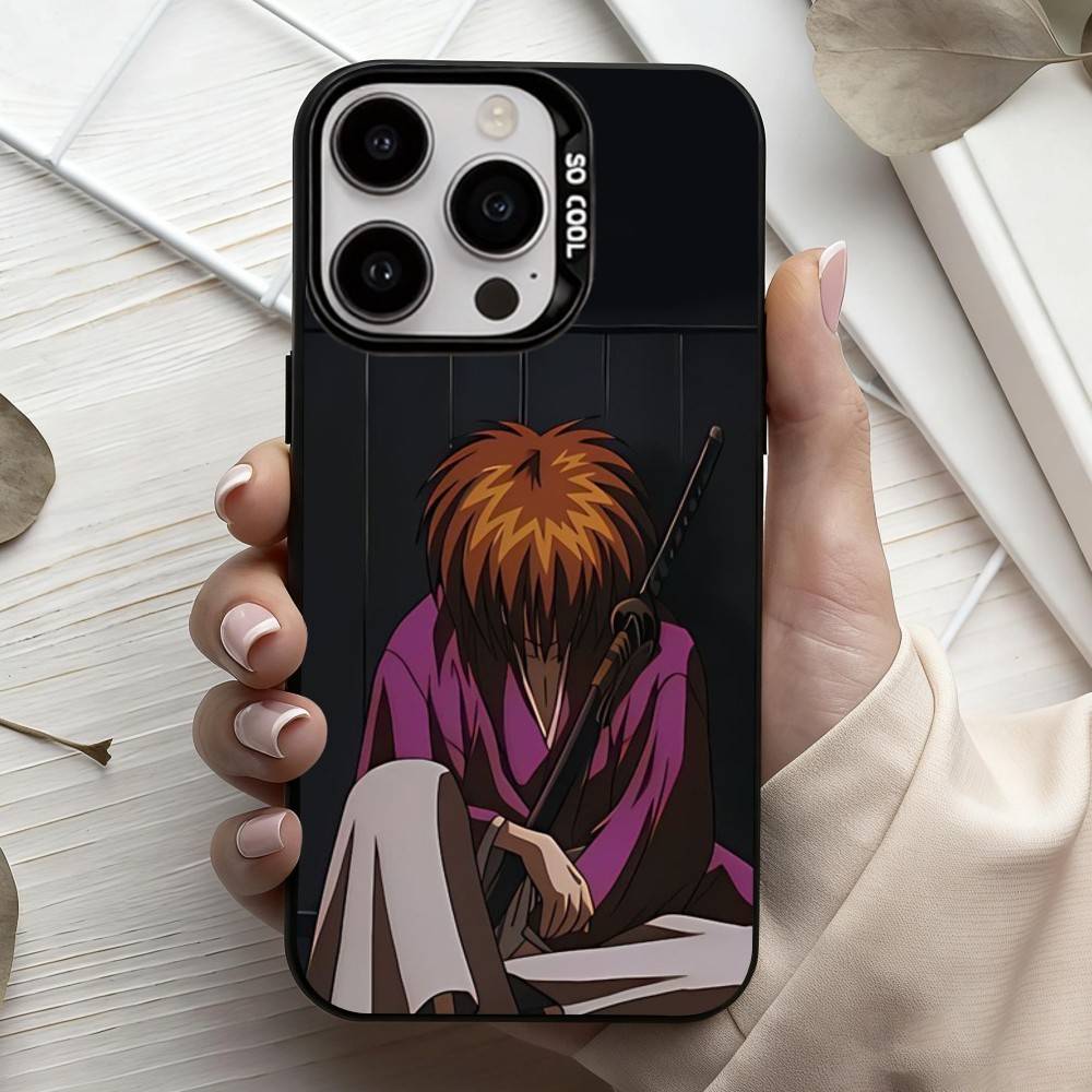 Anime R-Rurouni K-Kenshin-N Phone Case For iPhone17,16,15,14,13,12,11 Plus,Pro Max Black Candy silver phone case
