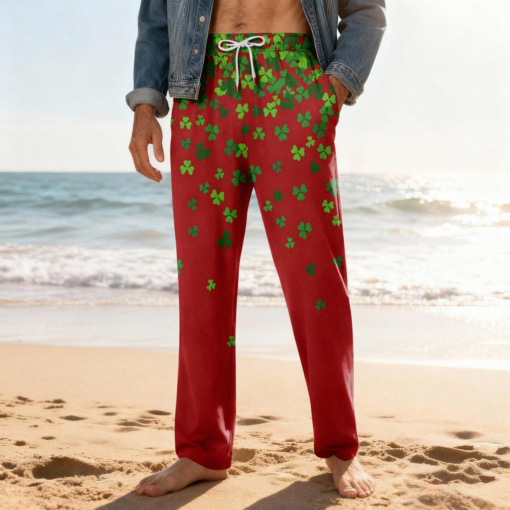 Men's Home Soft Pajama Pants Drawstring With Pockets Casual Sports Pants