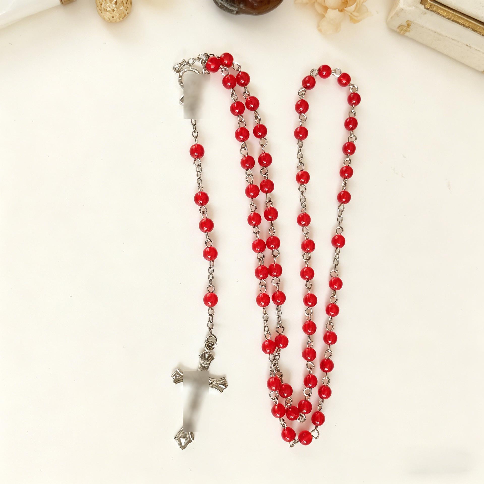 6mm Plastic Beads Necklace - 59-Piece Set Electroplated