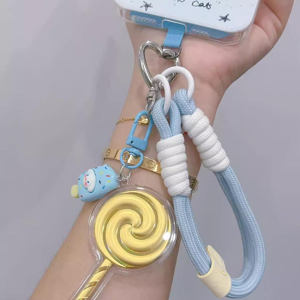 999 Pure Gold Flake Lollipop Pendant Keychain - Valentine's Day Gift for Her