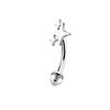Stainless Steel Eyebrow Pins, Moon-shaped, Heart-shaped, Five-pointed Star-shaped Ear Bar Pins