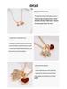 AG French Zircon & Diamond Heart Necklace - Mother-of-Pearl and Agate, Luxury Dog Design Clavicle Chain.