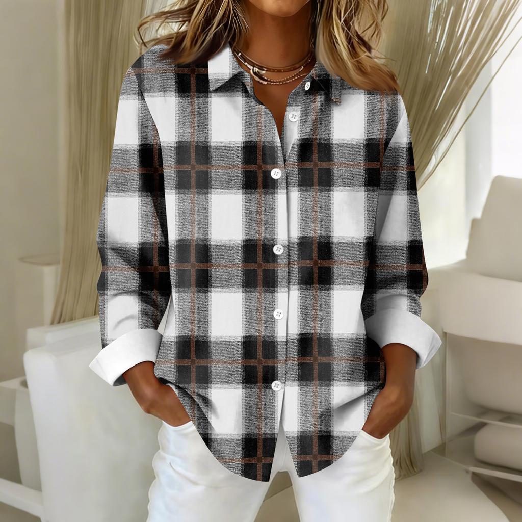 Women's Shirt Blouse Christmas Print Button Long Sleeve Casual Basic Shirt Collar Regular Top