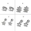 Boucles d'oreilles Puces Strass Personnalité Pour Femmes Hommes Boucles d'oreilles Étoile Punk Boucles d'oreilles Piercing Argent Bijoux Mode Couples