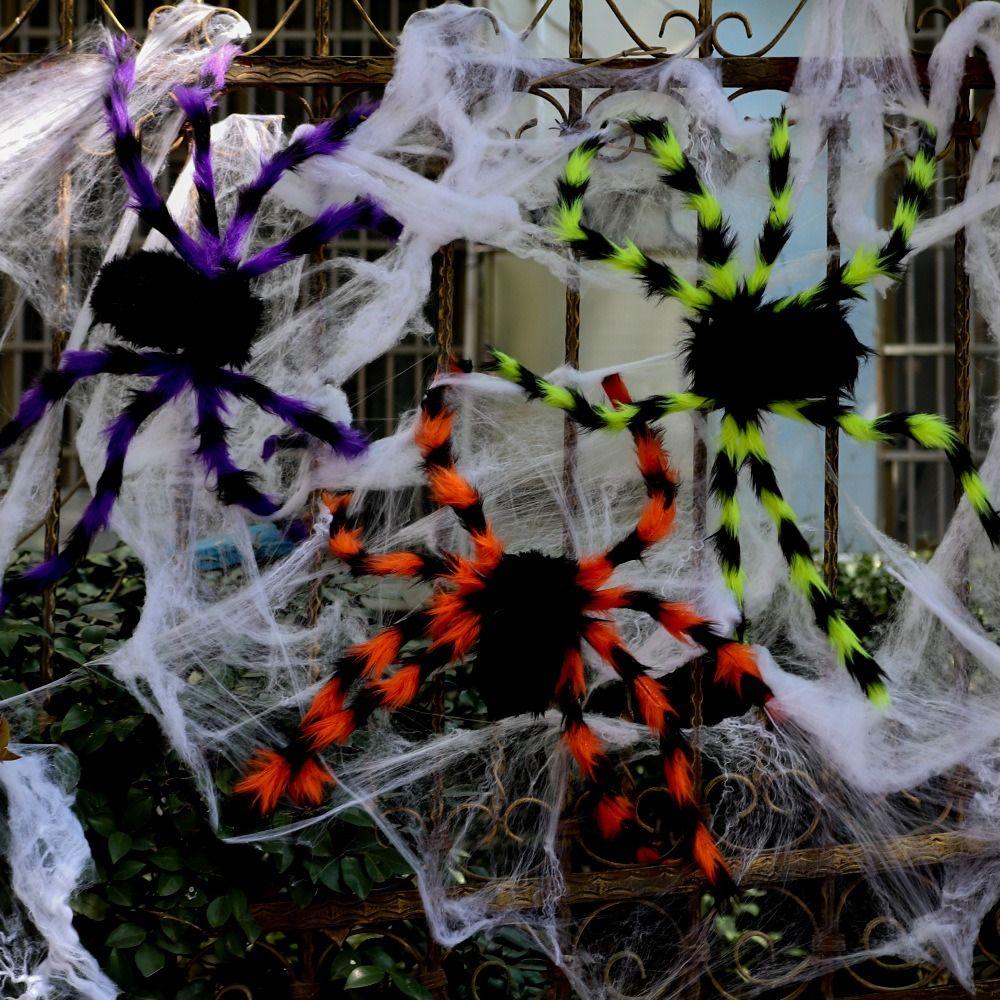 Realistic Halloween Plush Spider Creative Halloween Decoration Gift Giant Fake Spider  Plush Toy