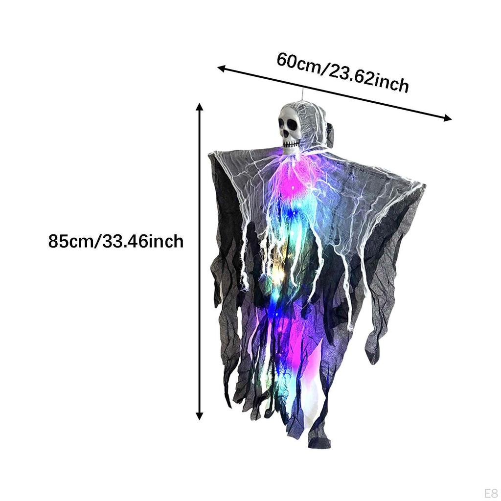 Halloween Hanging Creepy Backyard Decoration with Lighting Horror Skeleton for Porch Yard