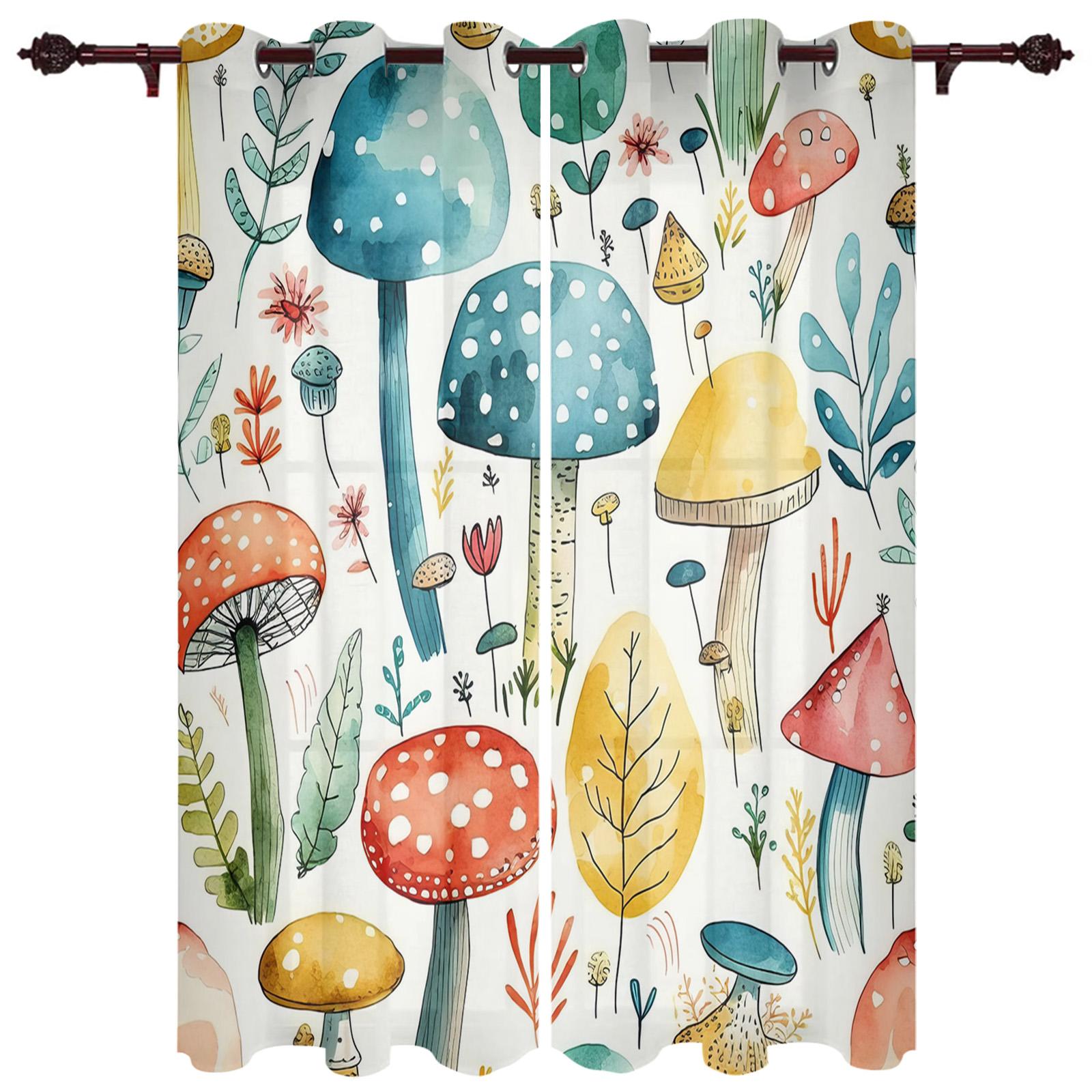 Грибное растение Винтажные современные оконные шторы для гостиной — фото 19