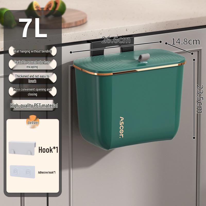 Light Luxury Large-Capacity Wall-Mounted Trash Can for Bathroom, Kitchen, and Bedroom