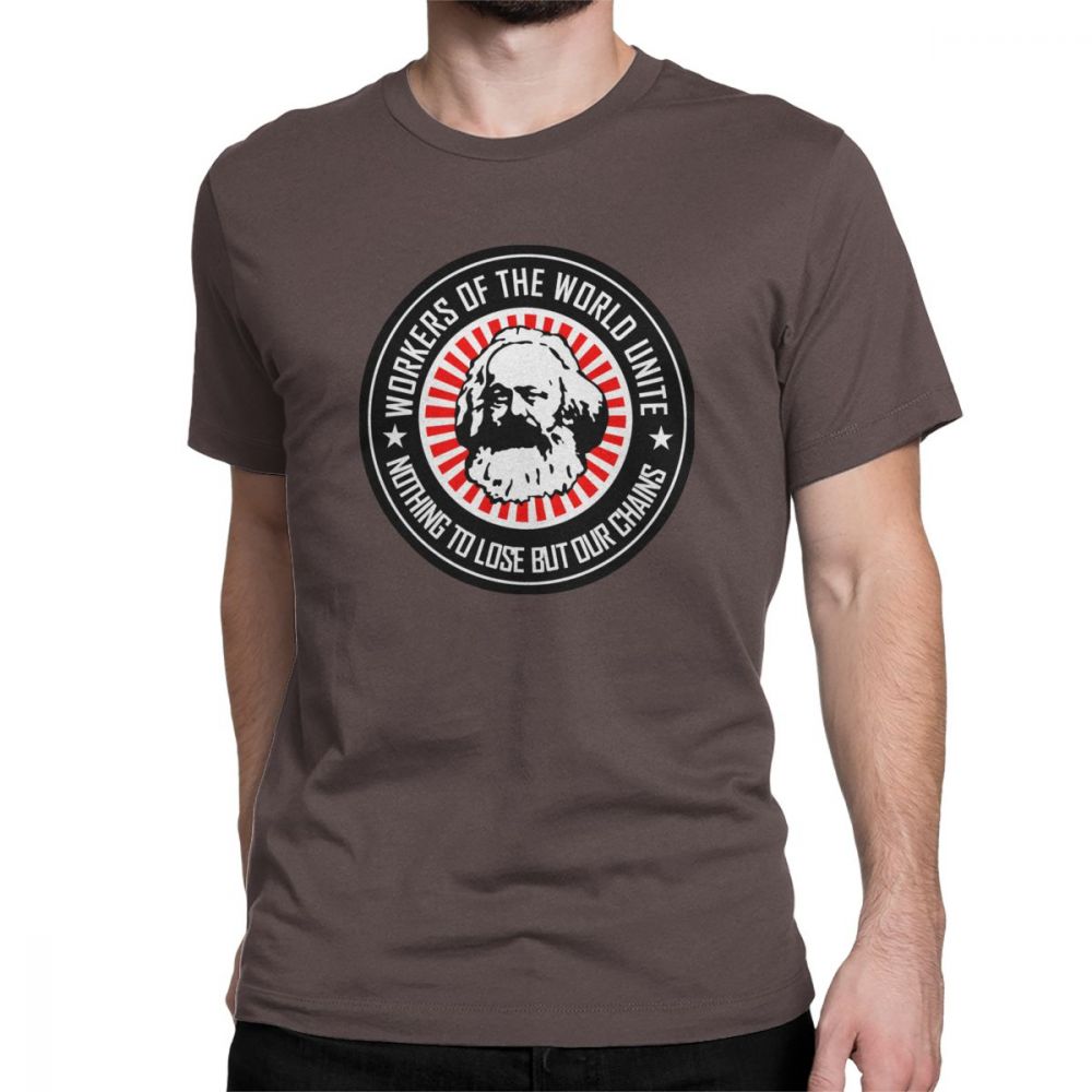 Karl Marx Workers Unite Men TShirts Funny Tees Tops Communism Marxism Socialism T Shirt Original S