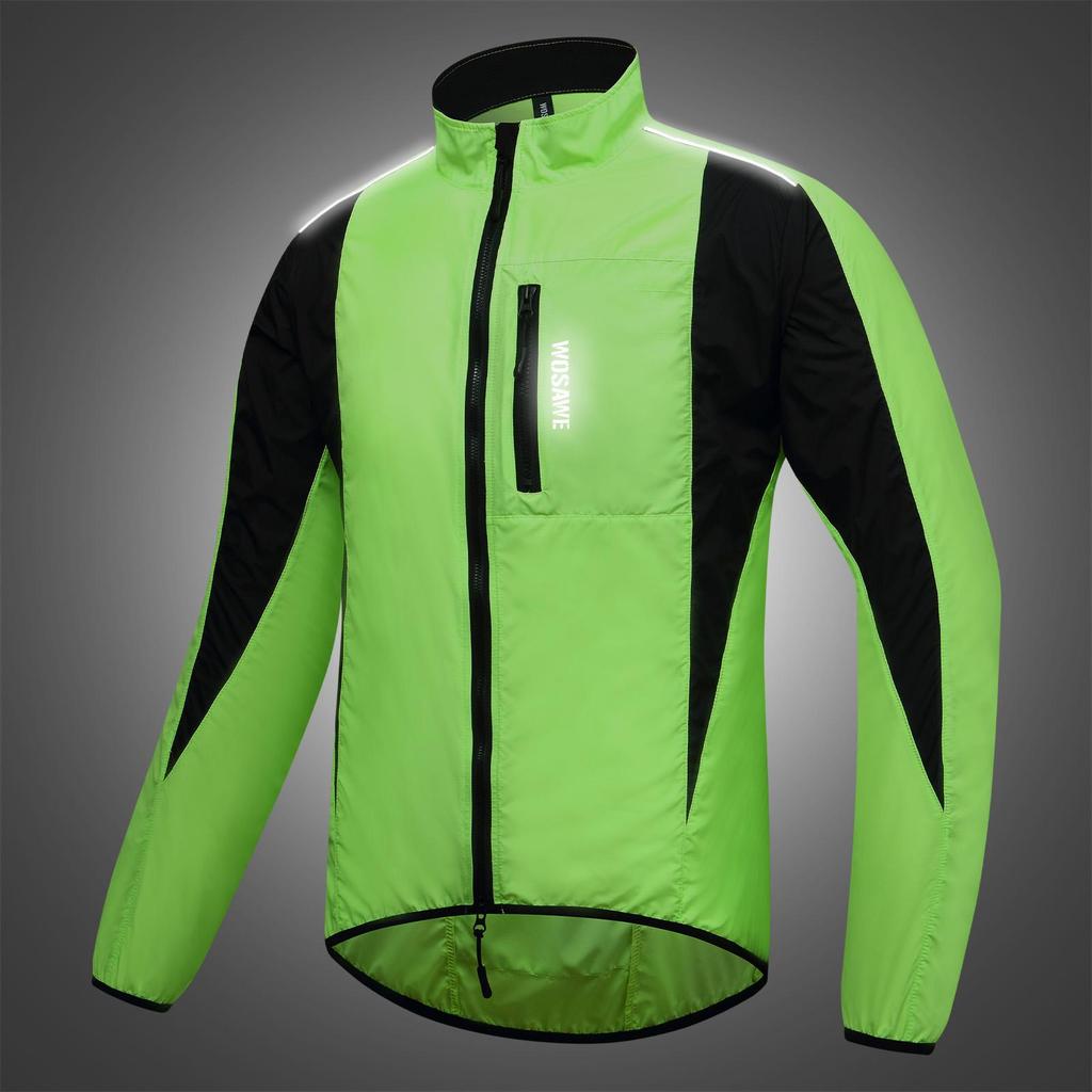 Wosawe Męska Kurtka Rowerowa Przeciwsłoneczna Wiatrówka Rowerowa Cienkie Koszulki MTB Odzież Sportowa do Biegania Wiatrówka Rowerowa Odblaskowa