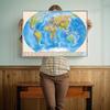 Russian Map-World Map-Political Distribution-with Flag,Art Prints Posters Travel Supplies,for Classroom,Home Decor