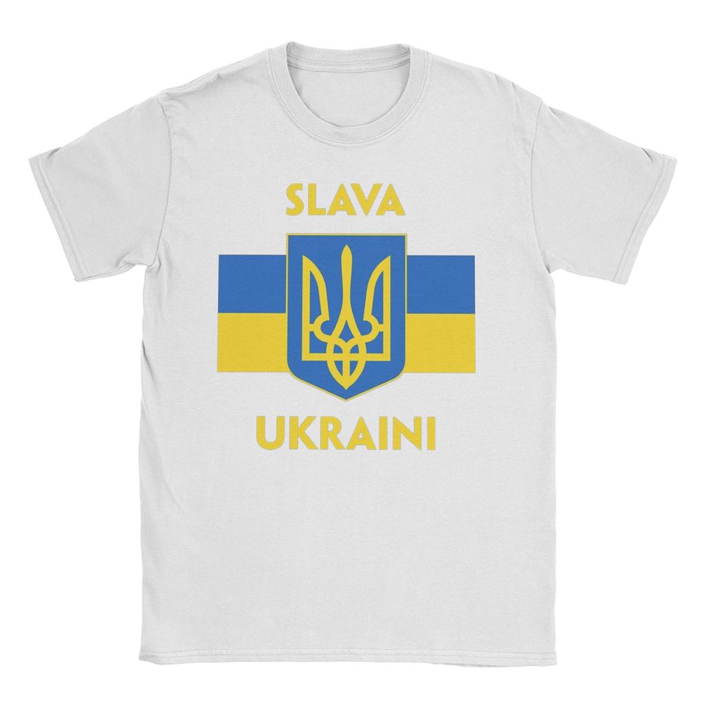 SLAVA UKRAINI TRIDENT Men Women T Shirts GLORY TO UKRAINE SUPPORT UKRAINE PROTEST Tees TShirts 100 Cotton Original Clothes