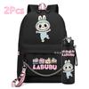 2Pcs/set Anime Printed Backpack Girl Schoolbag Teen Student Back To School Mochila Rucksack Child 750Ml Sport Water Bottle