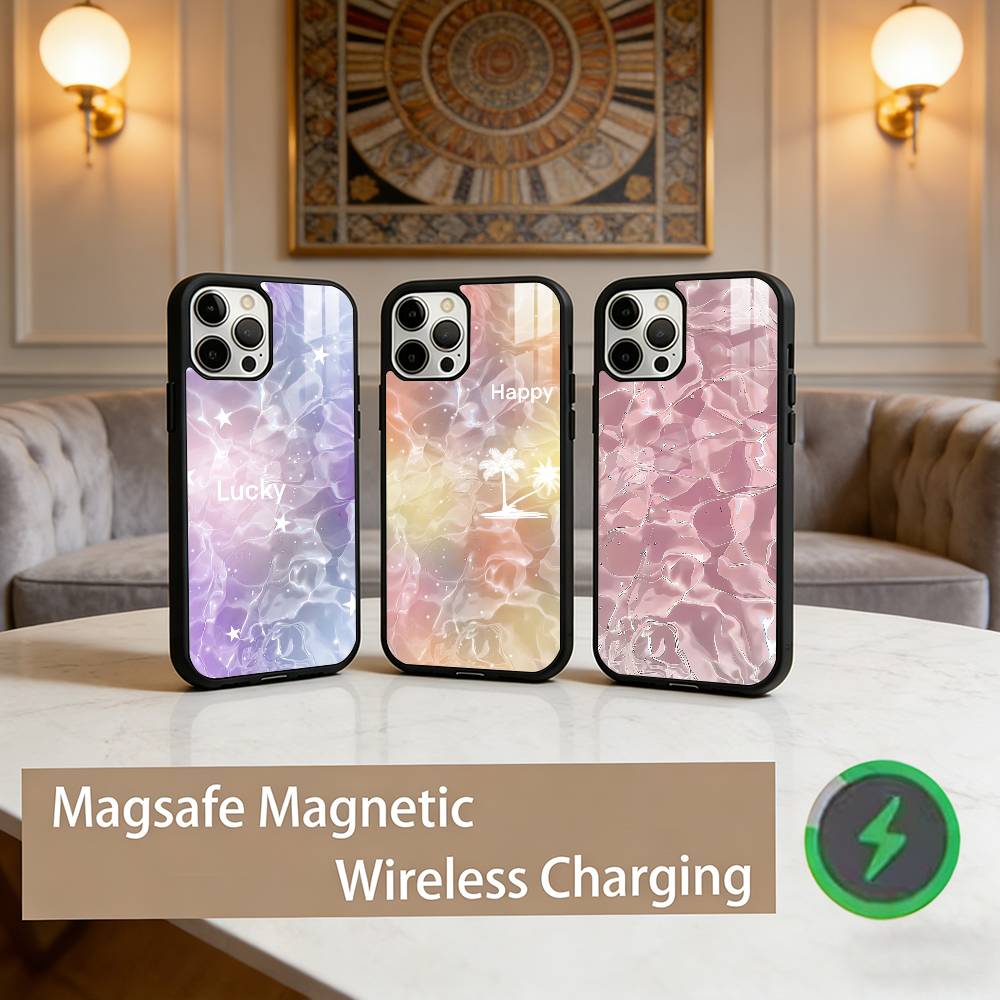 Klares Wasserwellen Handyhülle Für iPhone17,16,15,14,13,12,11 Plus,Pro Max Magnetisch Für Magsafe Kabelloses Laden