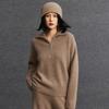 Women's Cashmere Floral Half-Zip Pullover - Autumn/Winter Lazy Style Knitwear
