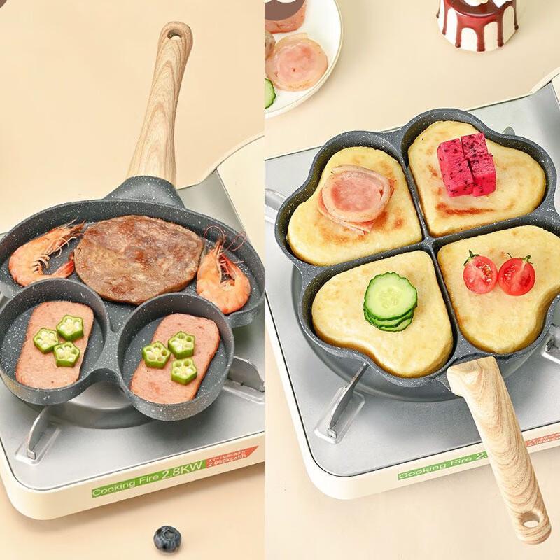 Wutuo Creative 4-Hole Heart & Clover Egg Frying Pan