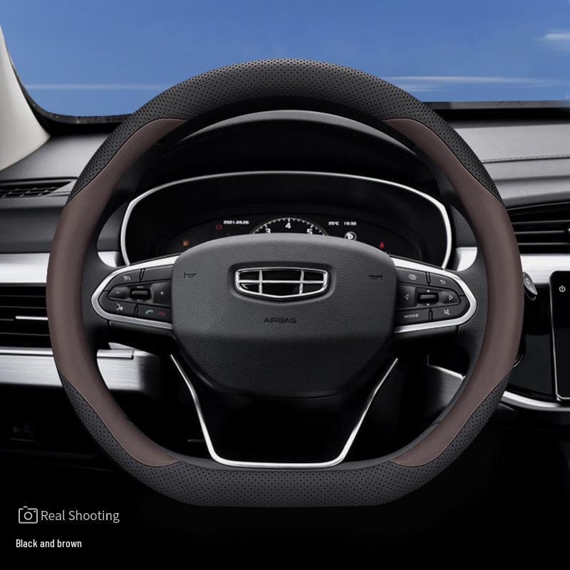 23 Geely Galaxy L7/L6 Boyue L Genuine Leather Steering Wheel Cover, Fits Boyue COOL/X, Ultra-thin Design