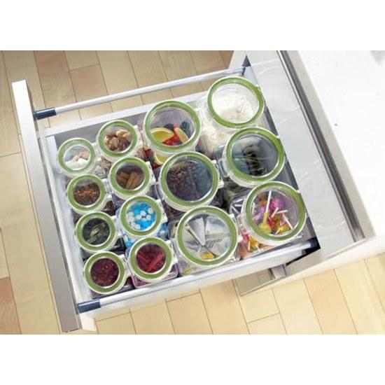 TAKEYA Freshlok Square 300ml Green Storage Container High Airtightness One-Touch Opening