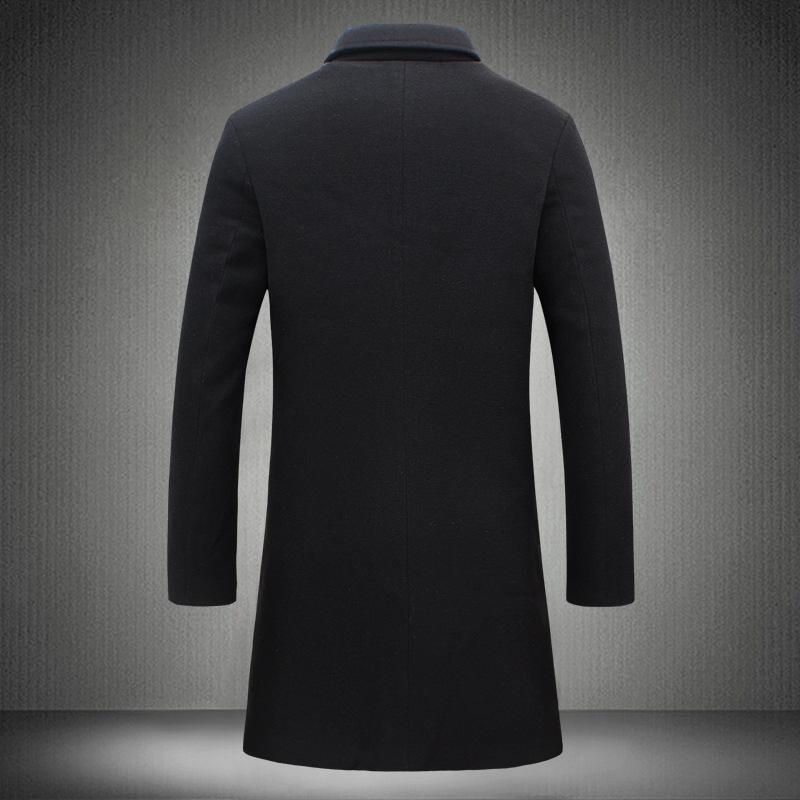 Herbst und Winter Herren Wollmantel Herrenbekleidung Koreanische Version Slim Fit Mittellanger und langer Trenchcoat Herren Wollmantel