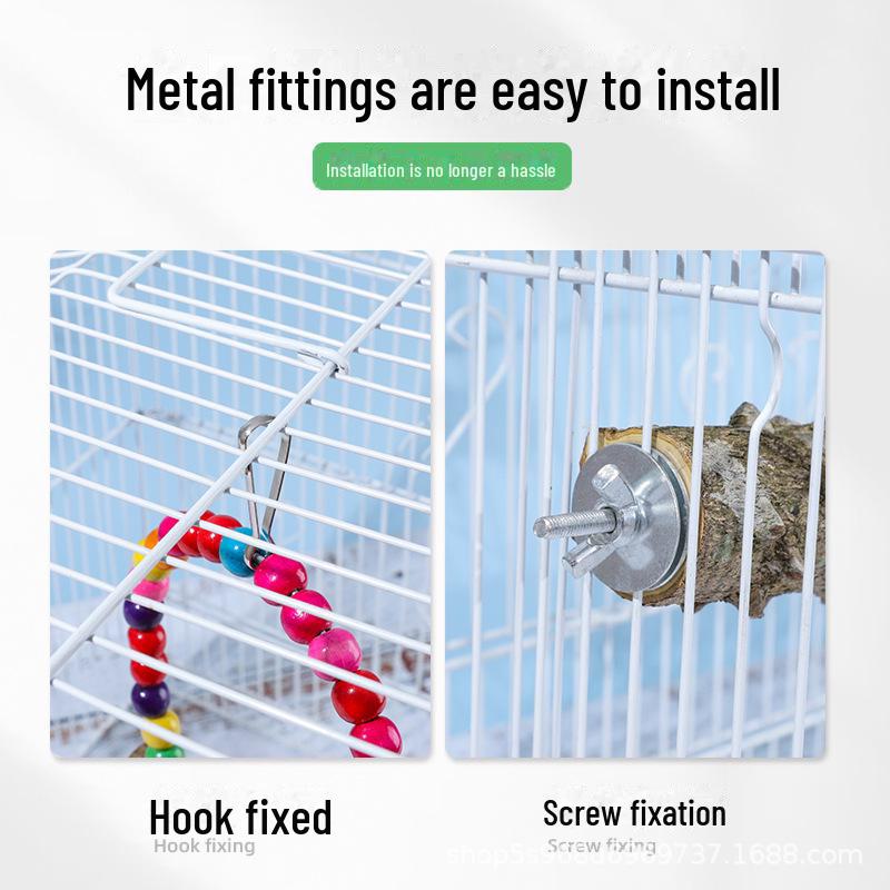 Parrot Chewing Toy Set: Pepper Wood Ladder, Swing, Stand Stick, Cuttlefish Bone Molar String